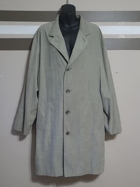 Escape Uomo creation by Albert Hazan Light Pale Green Trench Coat Sz 42 Tall